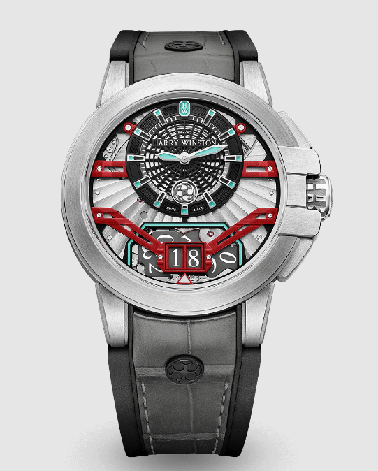 Best Harry Winston The Ocean Collection Zalium Variation Gray/Black OCEABD42ZZ005 Replica Watch
